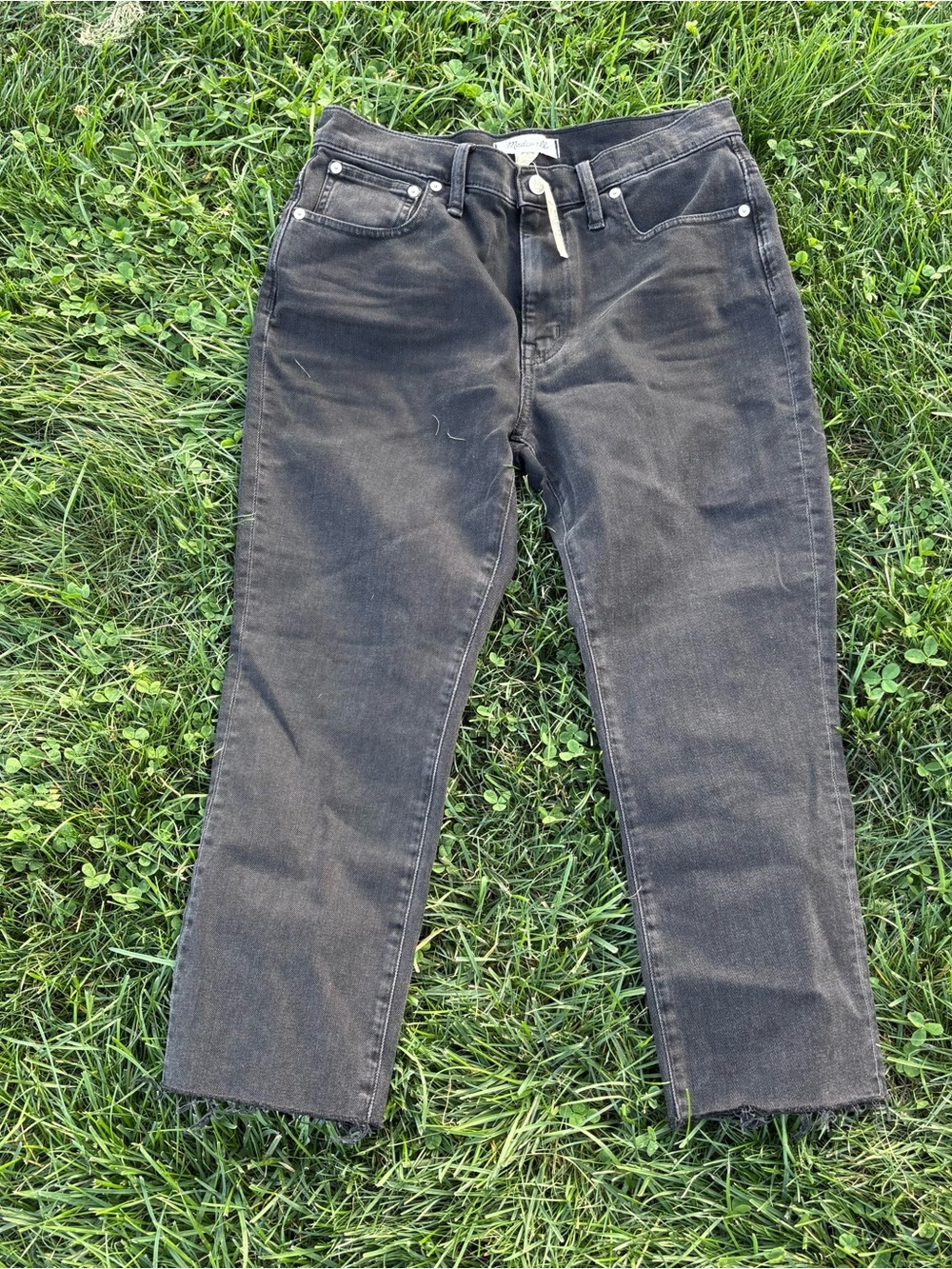 Madewell High Rise Slim Crop BoyJean Black Straight-Leg Jeans